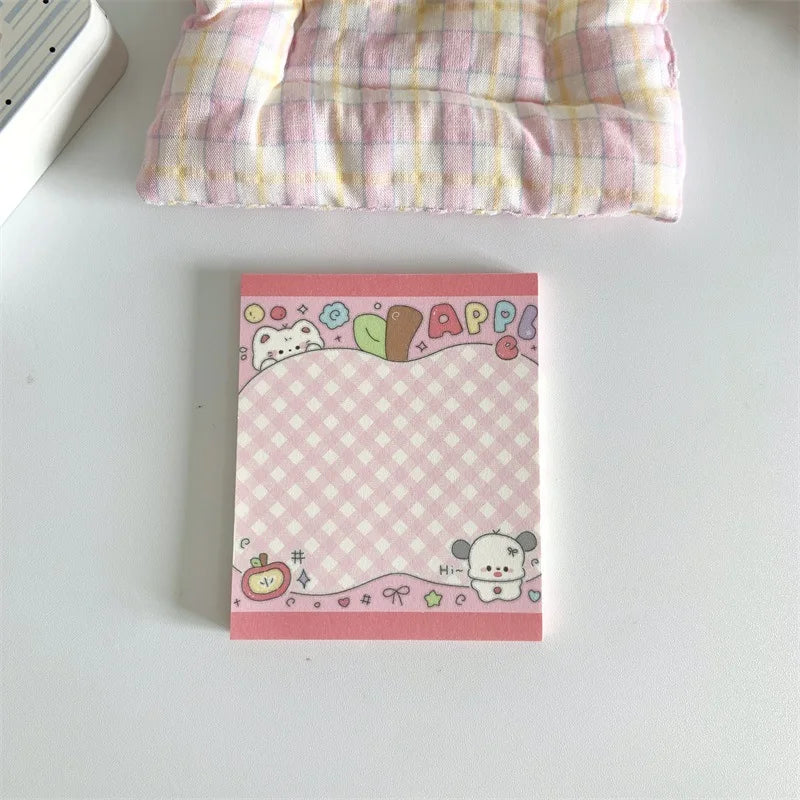 Custom Kawaii Stationery Computer Style Pad Girls Pink Sticky Notes Portable Word Notepad Cute Memo Pad
