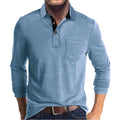 RNSHANGER New Fashion Turn-down Collar Long Sleeve Button Polo Shirts Casual Pullover Breathable Bottoming Men Polo Shirt