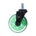 Adjustable Steel Office Chair Caster Wheel 75mm Polyurethane Transparent Swivel Casters Green Rubber Living Room Silent