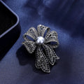 XZ-078 Pearl Bowknot Brooch High-End Women's Anti-Flash Pin for Suit Coat Brooch