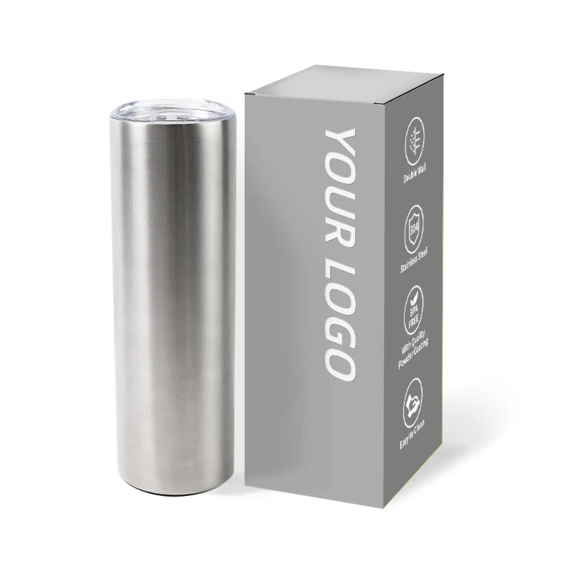 Custom logo Promotional Discount 20oz Tumbler Vacuum Insulated Stainless Steel 20 oz Skinny Straight Tumbler