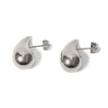 J&D Low Key Luxury Stainless Steel Jewelry Gift Teardrop Water Drop Smooth Smaller Earring Women Non-tarnish