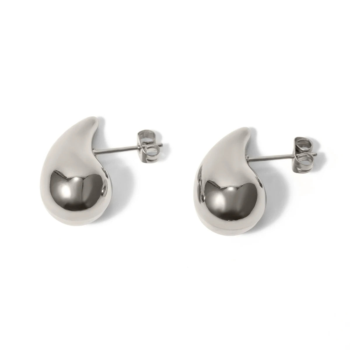 J&D Low Key Luxury Stainless Steel Jewelry Gift Teardrop Water Drop Smooth Smaller Earring Women Non-tarnish