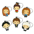 Rubber Key Chain Friends Cartoon Figure Keyring Trend Movies Character Key Holder Charms for Women Men Keys Wallet Bag Pendants