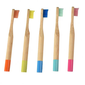 Hot Sale 100% Eco-friendly Disposable Bamboo Toothbrush with Round Handle Naturally Super Cleaning Ability