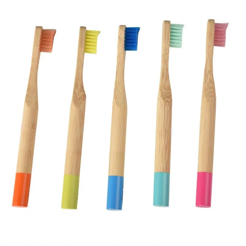 Hot Sale 100% Eco-friendly Disposable Bamboo Toothbrush with Round Handle Naturally Super Cleaning Ability