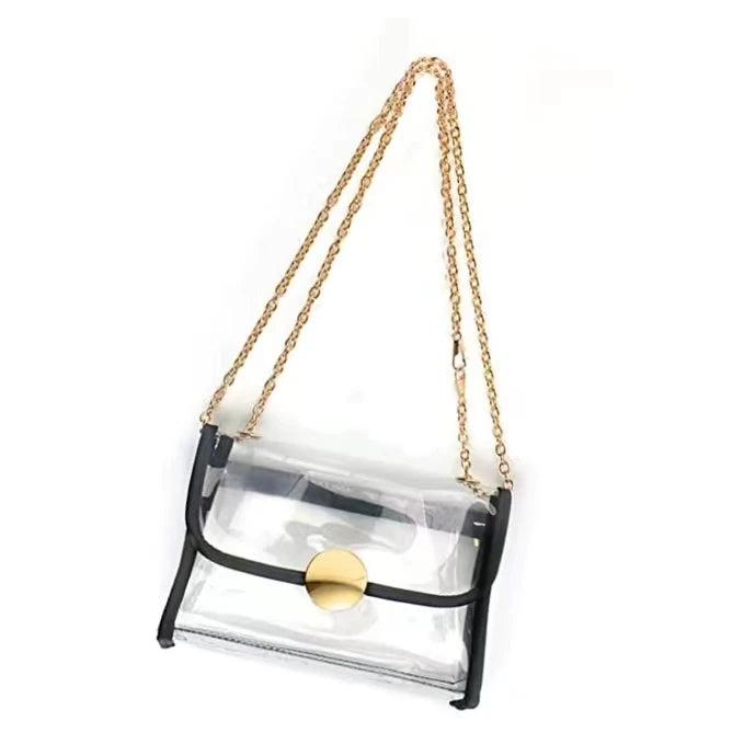 Women Crossbody Purse Bag Stadium Approved See Through Handbag for Concerts Sports Events Festivals