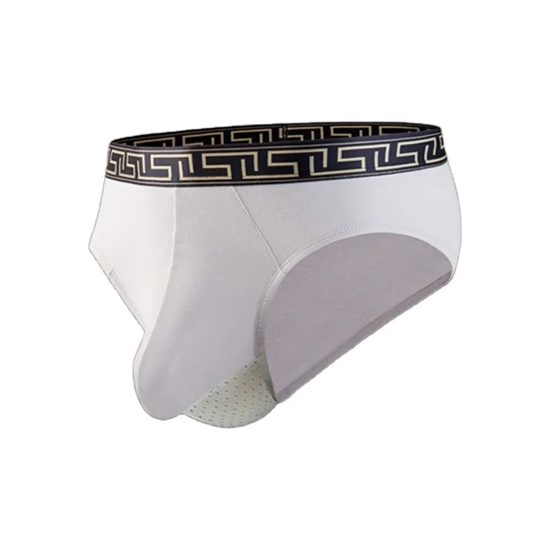 Plus Size Men's Briefs Modal Breathable Mid-waist Hip-lifting Ice Silk Pocket Briefs