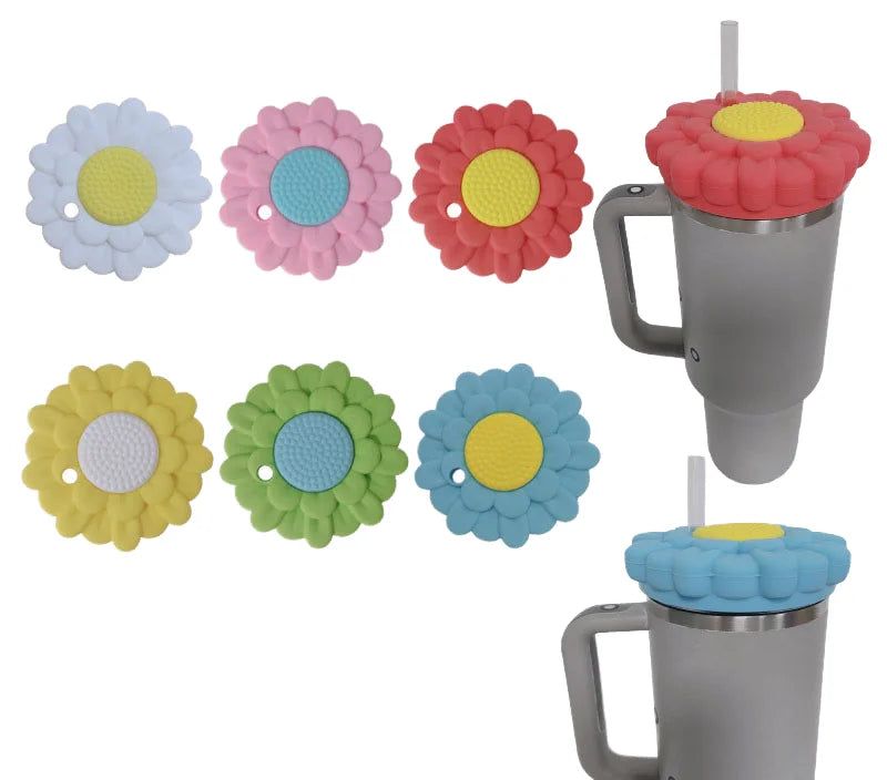 Hot Sale 0.4in Diameter Cute Silicone Straw Covers Cap for Stanley Cup Dust-Proof Drinking Straw Reusable Straw Tips Lids