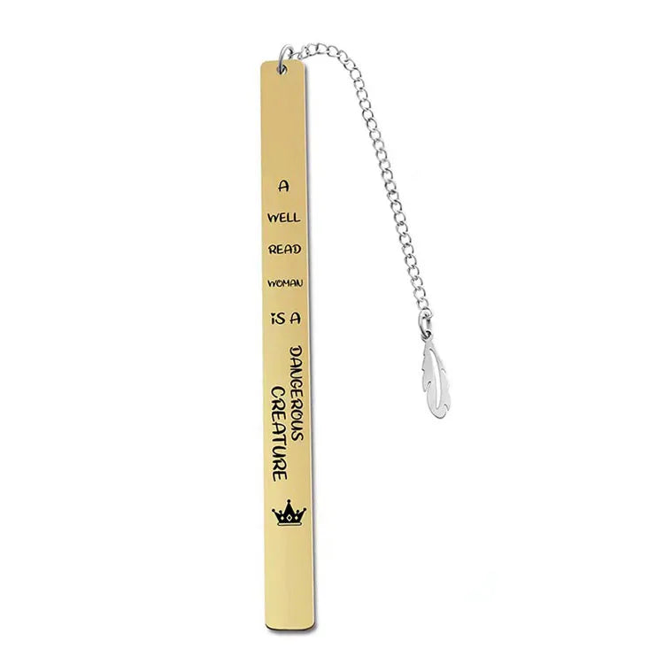 Personalized Custom logo Gift Stainless Steel Metal Bookmarks for Books with Tassels