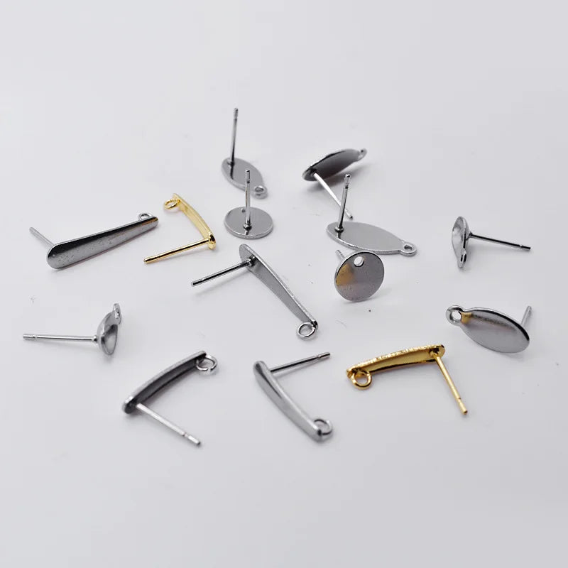 DIY Threader Earrings Parts Findings Hypoallergenic Making Women Wholesale Geometry Stainless Steel Stud Earring