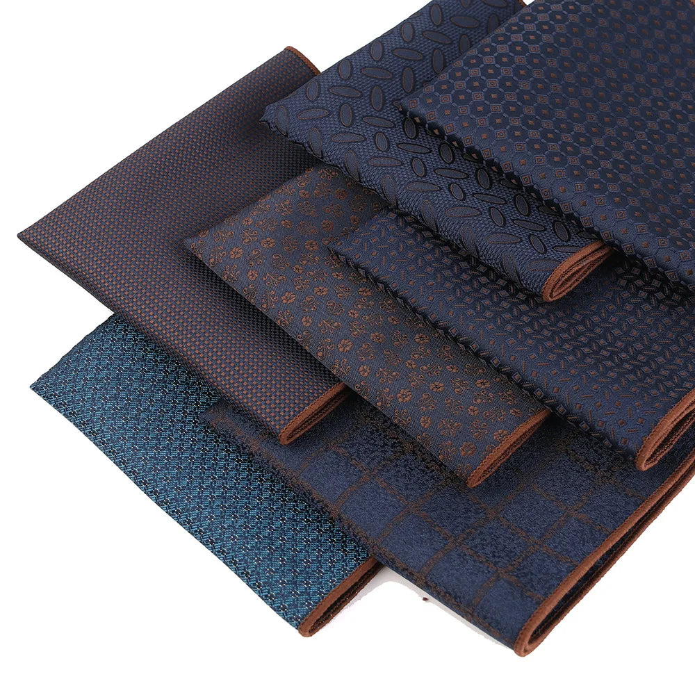 Wholesale Custom Men's Polyester Handkerchief Floral Polk Dot and Square Design Handmade Silk Style for Business Fashion