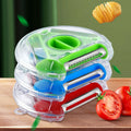 Kitchen 3 in 1 Peeler Rotary Multi-purpose Stainless Steel Potato Peeler Slicer Grater Shredder Vegetable Fruit Peeler