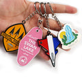 Wholesale Metal Custom logo Iron Creative Embossed Gift Metal Crafts Text Keychains Key Chain