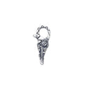 Oxidized 925 Sterling Silver Flower Shaped Double Lock Snap Bracelets Clasp for Leather Jewelry