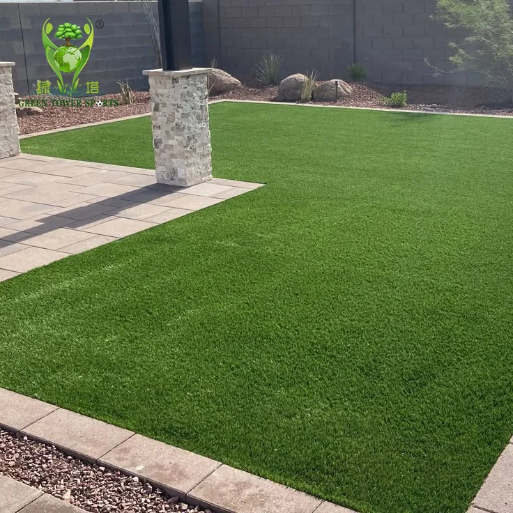 Green Tower 20mm Synthetic Turf with Drain Holes for Garden Landscape Featuring Eco-Friendly Artificial Grass for Backyard Decor