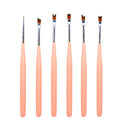 Hot Sale 6Pcs Wood Handle Flower Liner Painting Ombre Nail Art Brush Set Professional Salons and Home DIY Nail Art