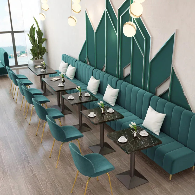 Customized Dessert Shop Double Sofa Against the Wall Western Restaurant Simple and Fresh Table and Chair Combination