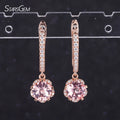 Custom Luxury Women Jewelry 10K 14K Real Rose Gold Dangle Earrings