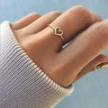 Fashion Carved Hollowed-out Love Heart Shaped Rings Designs Women Wedding Ring