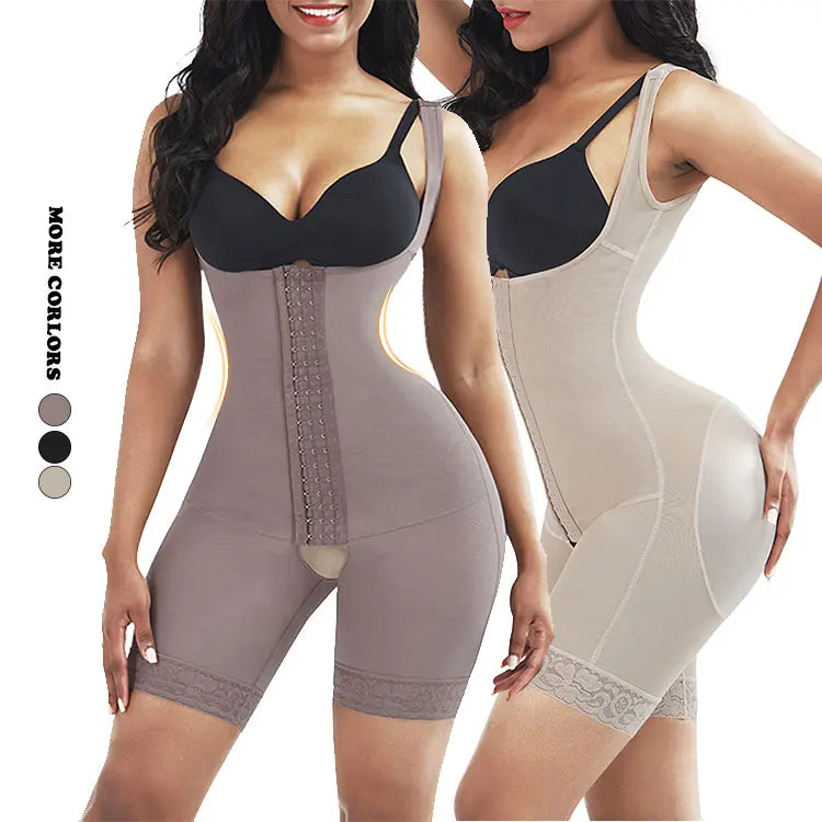 HEXIN Women's Adjustable Colombianas Abdominal Control Shapewear Open Crotch Tummy Control Compression Plus Size Breathable