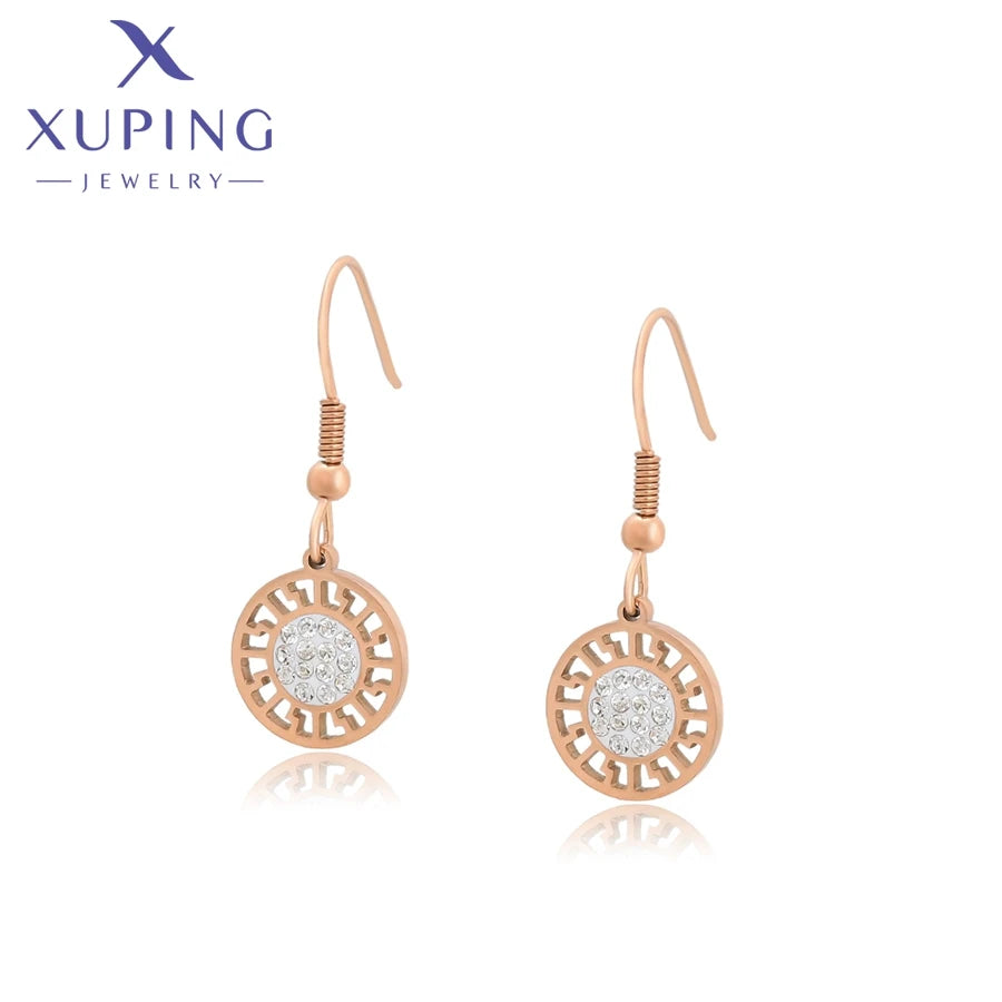 XUPING A00901166 Knotted New Hot Design Stainless Steel Jewelry Daily Series Rose Gold Color Female Fashion Simple Earring