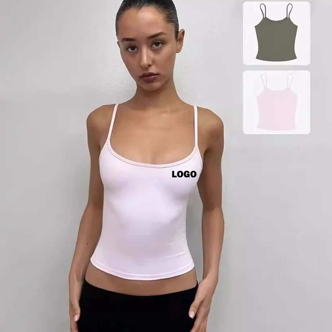 Nylon Stretch Slim Fit High Quality Custom Summer Sexy Lady Casual Tank Top Women Y2k Tops Ladies Skinny Tank Top for Women