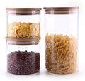 Eco-Friendly Glass Material Feature Borosilicate Glass Storage Jar with Bamboo Press Lid