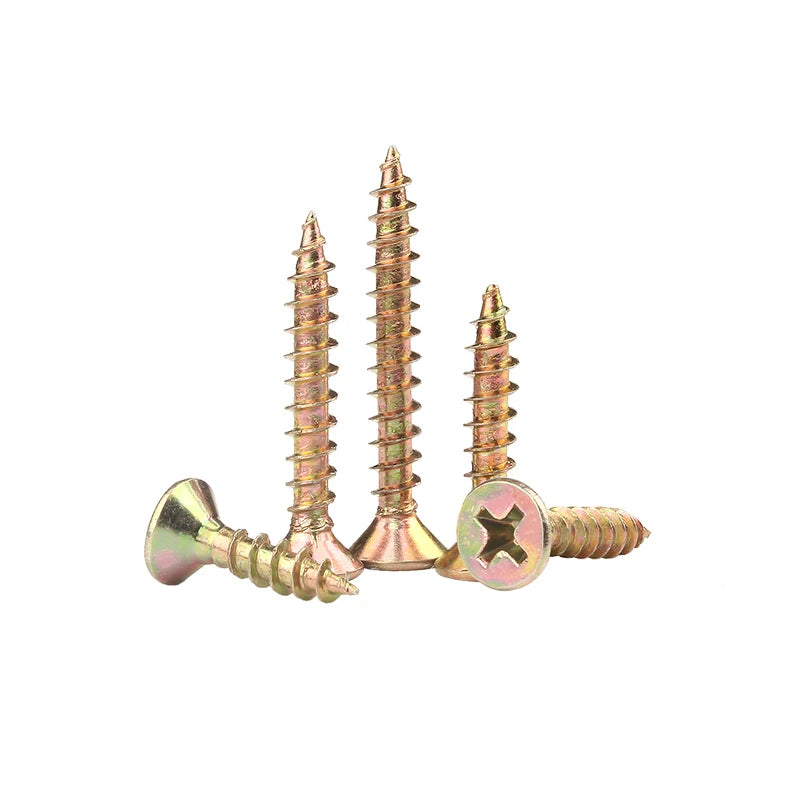 Carbon Steel Zinc Plated Metric Flat Head Screw 6x12-30mm DIN Standard ISO9001 Certified for Wood Furniture Fastening