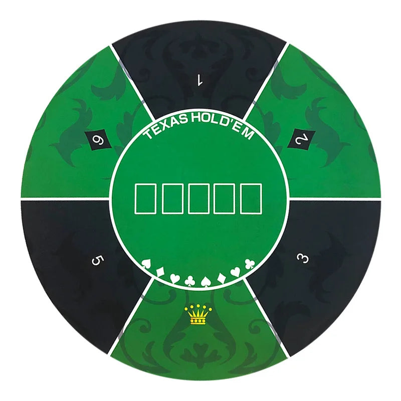 1.2m Rubber Round Poker Table Mat Texas Hold'em Table Cover Cloth