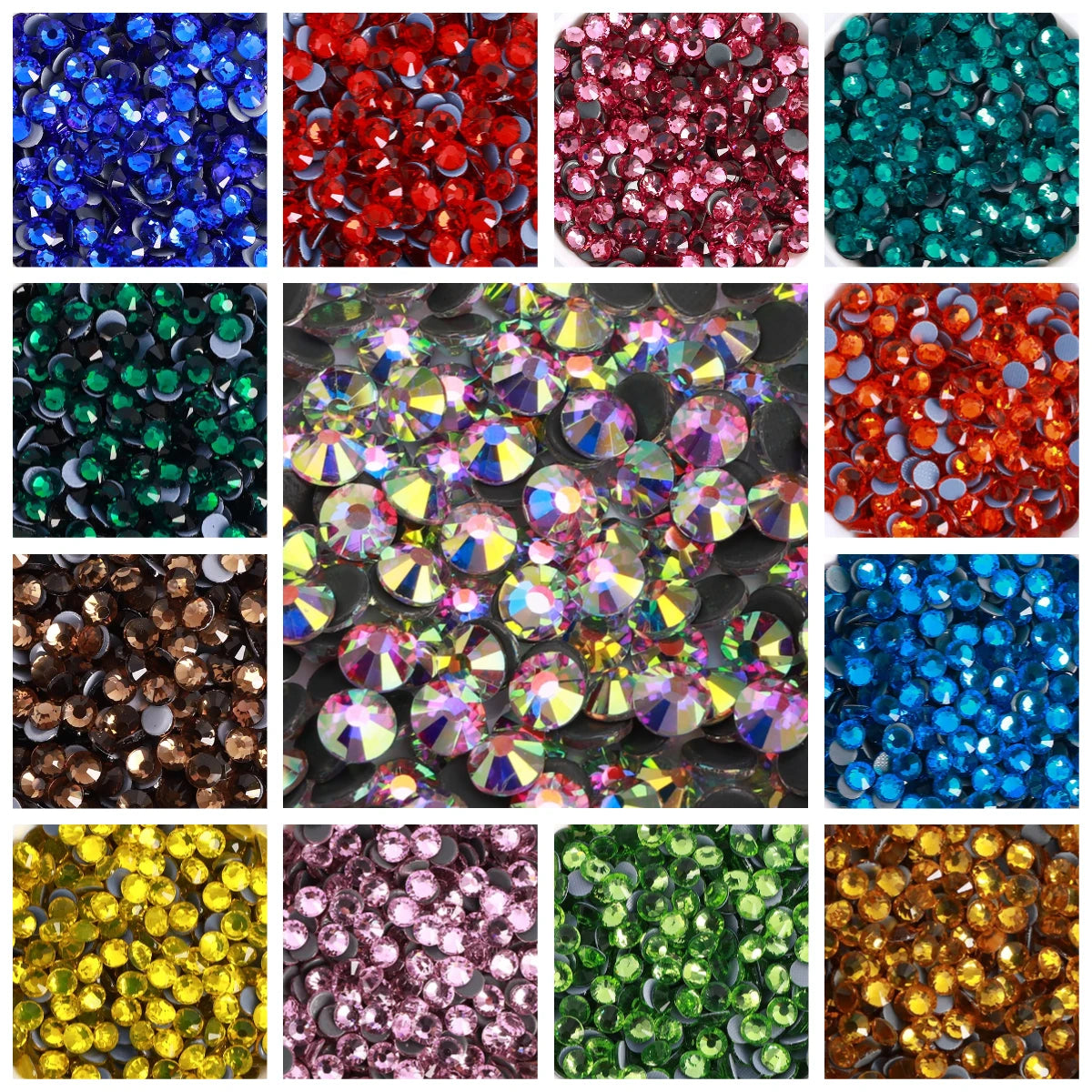 QIYI Glass Rhinestones Bulk Wholesale Hotfix SS16 SS20 120 More Color Crystal Hot Fix Rhinestone