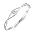 Fine Jewelry Flower Bangle Silver Wholesale Fashion Cubic Zircon Sterling Silver Bangles