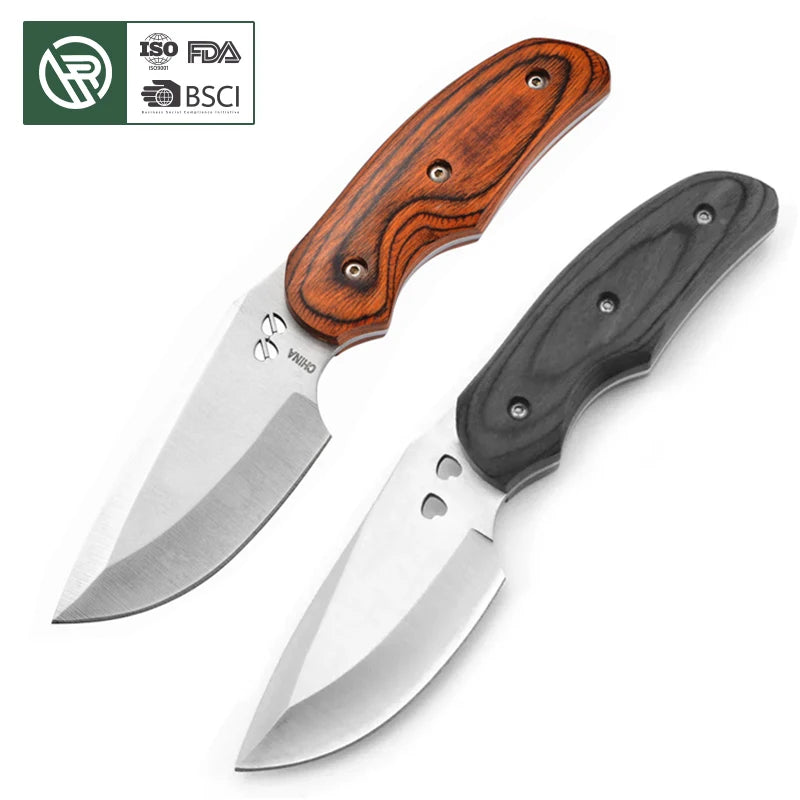 Bochen Color Knife Durable Camping Straight Knife Hunting Survival Outdoor Brushcraft Fixed Blade Knife With Nylon Sheath