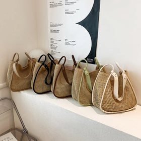 2023 New Style Shoulder Bag Women Larger Capacity Straw Weaving Women Tote Hand Bag Fashion Tote Shopping Bag