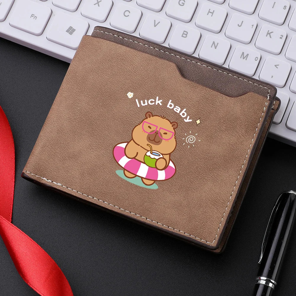 Men's Luxury Wallet Designer Cartoon Print Double-layer Men's Wallet with Multiple Card Slots PU Leather Men's Wallet