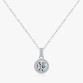925 Sterling Silver Charming Round 1CT 5A Zirconia Pendant Necklace for Women Classic Wedding Engagement Anniversary Jewelry
