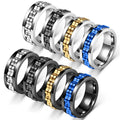2025 Wholesale Fashion Jewelry New Brand Simple Blue Black Silver Color Gold Color Stainless Steel Wedding Rings for Men Women MegaBDM