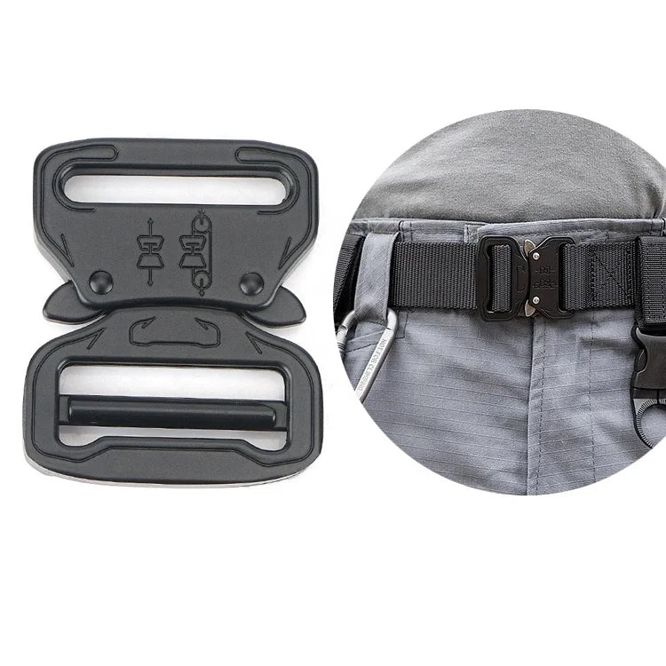 Custom logo 1.5 Inch Tactical Metal Belt Buckle 45mm Metal Side Release Buckles Wholesale Custom Silver Mens Belt Buckles