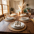 Japanese Style Insulated Home Tea Cup Mats Hand Woven Straw Circular Bowl and Plate Mats for Weddings Dining and Coffee Tables