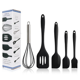 Hot Sell 5 Pcs Heat Resistant Silicone Cooking Utensils Non-Stick Silicone Cooking Spatula Set