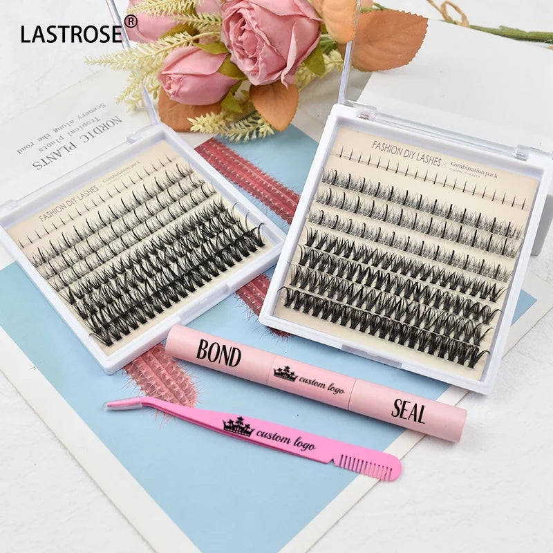 Wholesale DIY Segmented Cluster Eyelash Extension Mix Sizes 8-16mm Diy Lash Extensions Cluster Lash Kit Upper and Bottom Eyelash