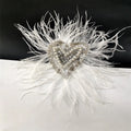 Hot Sale Diy Embroidery Pearls Beaded Heart Patch With Feather LT9322
