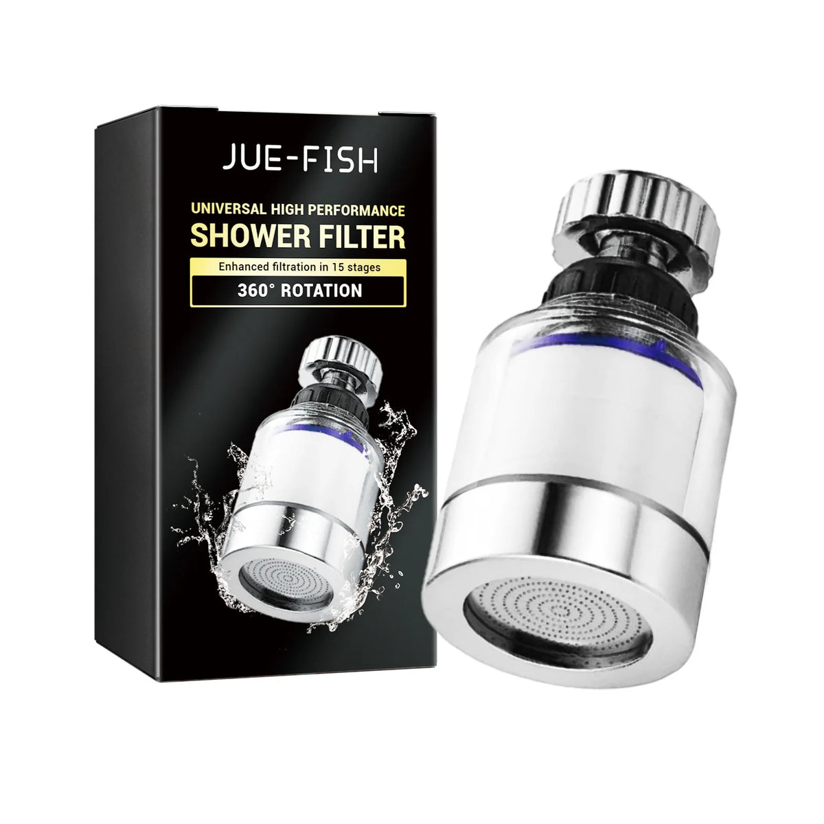 New Arrival Jue-fish Universal Shower Filter Head Shower Head Bathroom Kitchen Filter Faucet