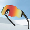2024 UV400 Men's Cycling Sunglasses PC Lenses Custom Logo Black Frame Outdoor Sports Shades