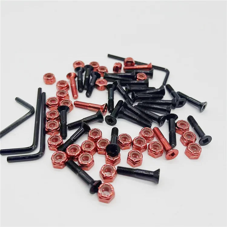 Wholesale Black Red Skateboard Bolts Philip Allen Head 1 Inch 25.4 mm Skateboard Screws and Nuts