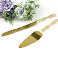Cake Tools Set Party Weeding Gold Handle Stainless Steel Cake Shovel Cutter Knives