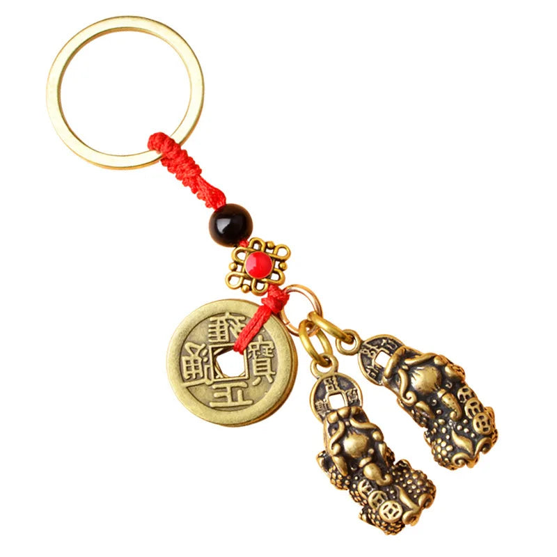 AA00030 Wholesale Chinese Style Customized Mascot Pixiu Keychain Jewelry Gourd Pendant Gifts Auto Pendants Keychain