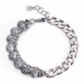 Fashion Simple Hot Stainless Steel Men's Bracelet Map Stone Tiger Eye Stone Bracelet Natural Stone Beaded Chain Bracelet