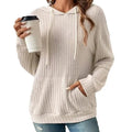 2023 Casual Woman Pullover Hoodie Printed Knitted Sweatshirts with Kangaroo Pocket Drawstring Autumn Style