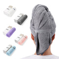 Woven Ultra Plush Jacquard Knitted Microfiber Hair Turban Cap Custom SPA Eco-Friendly Absorbent Quick Dry Towel Home Use Adult